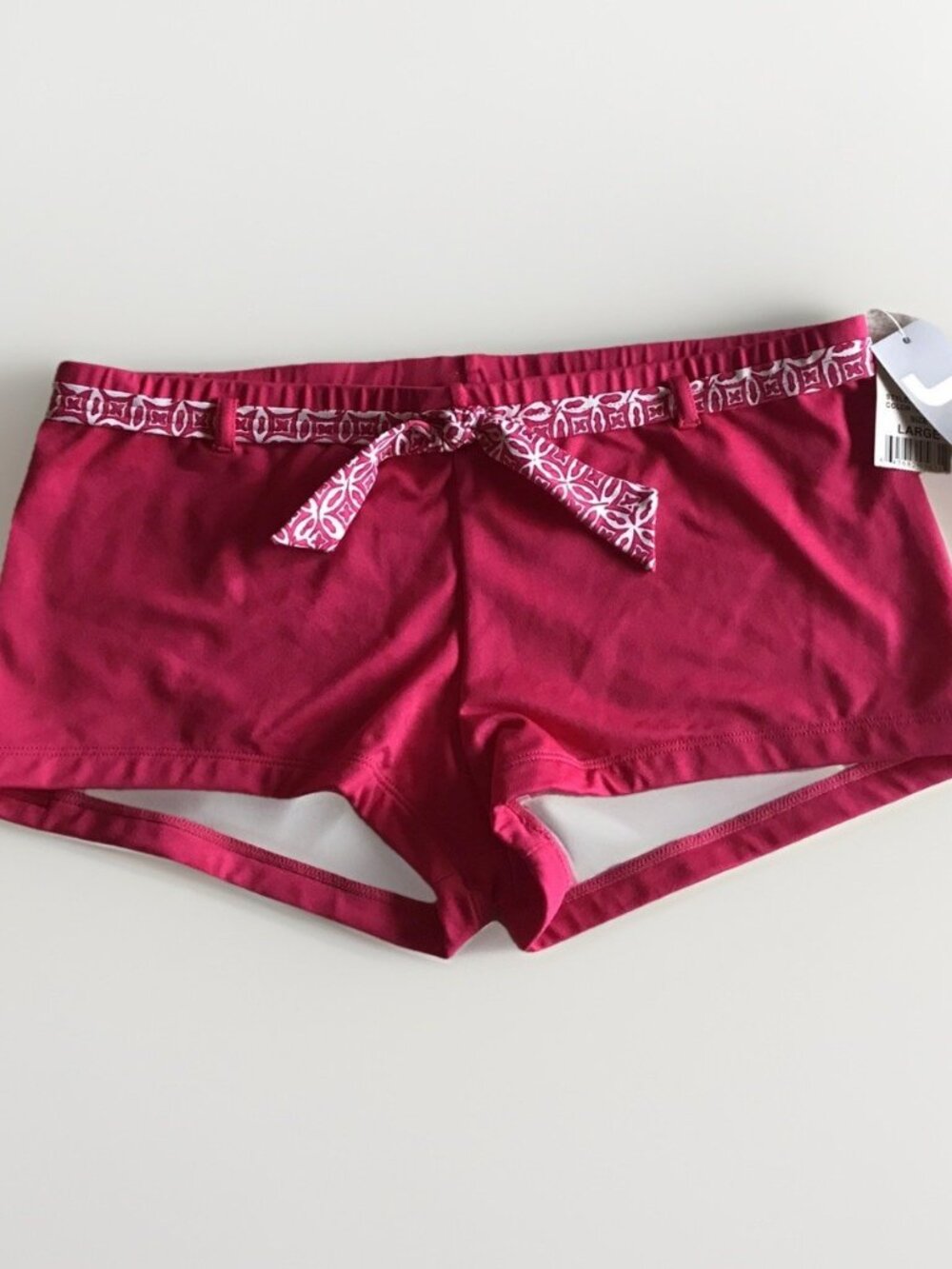 JAG Women's Swim Shorts Retro Cute Pink Color Belted Size Large